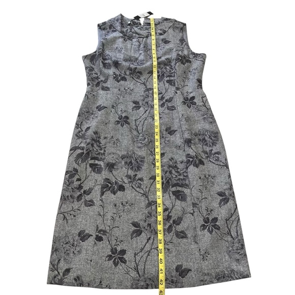 Talbots Wool Blend Grey Floral Roses Cowl Neck Sheath Dress Size 12 Classic NWT - Picture 5 of 15